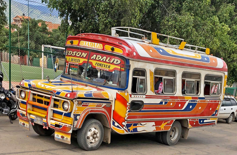 The local city bus. Cochabamba, Provincia de Cercado, Bolivia February 15, 2020. Photographer; Kirsten Matthiesen