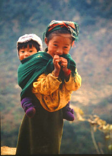 Syabru, Langtang, Nepal i 2000 m. November 1995. Fotograf: Lars Andersen
