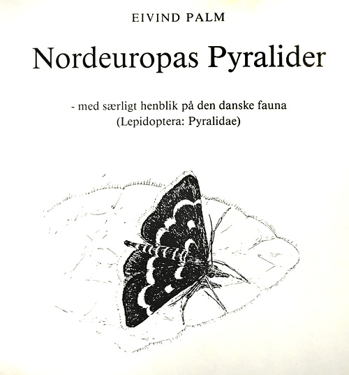 forside-illustration til "Nordeuropas Pyralider" af Eivind Palm, 1984. Fauna Bøger. del: illustrator Lars Andersen. 2013. Fotograf: Lars Andersen